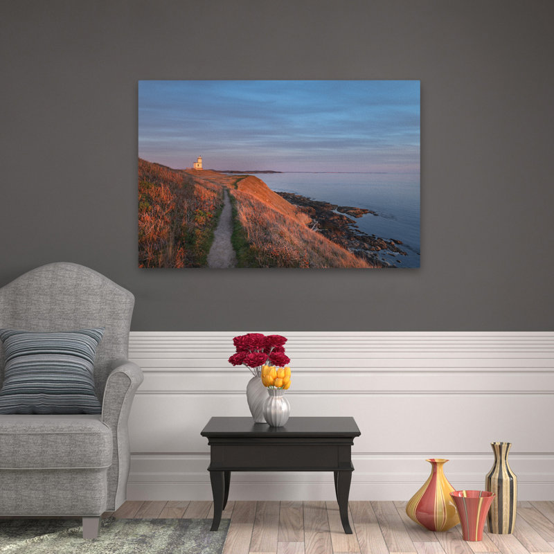 Lumière du soir au-dessus du paysage côtier bleu de Clever Point, H 48 po x l 32 po