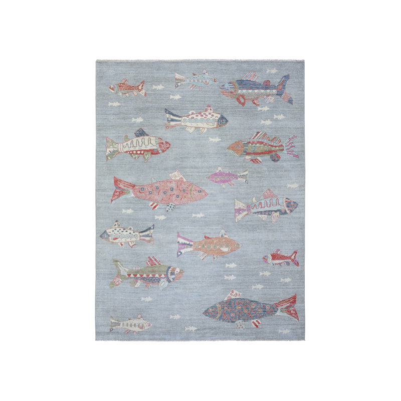 Tapis afghane en laine douce noué à la main gris clair 9 pi 2 po x 11 pi 9 po 2977709090E5499AAC94E08667AD7319