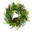 Couronne de printemps artificielle verte et brune avec nid - 24 pouces