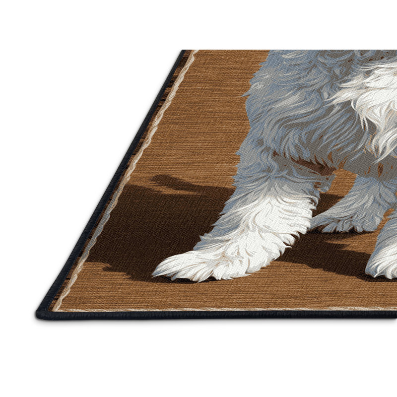  Tapis lavable pour chiens Kuvasz, Rond 5 pi
