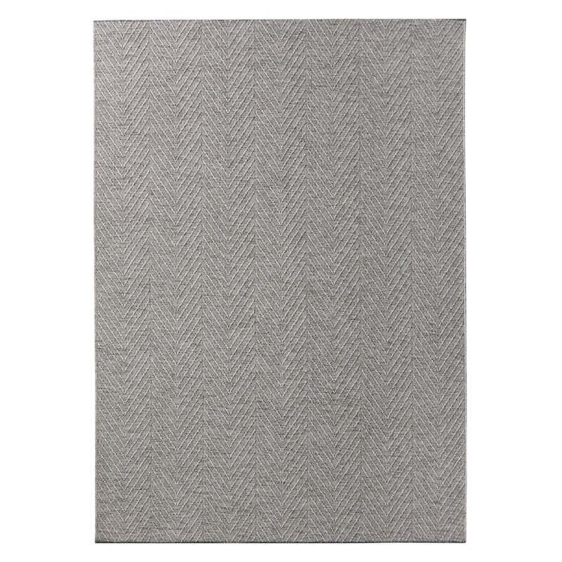 Tapis gris texturé lavable à la machine à motif de chevrons Pown Town & Country Country, Rectangle 9 pi 0,3 po x 12 pi 0,1 po