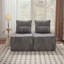 Canapé modulaire à assise profonde avec dossier réglable - Canapé compressé en chenille de 39,37 po pour le salon, la chambre à coucher, le salon (2 pièces), gris.-128834337-128834341