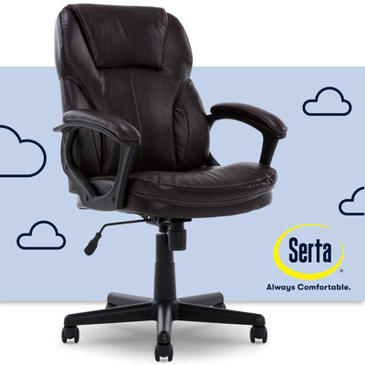 Chaise de bureau ergonomique Serta Mitchell, brun châtaignier rôti