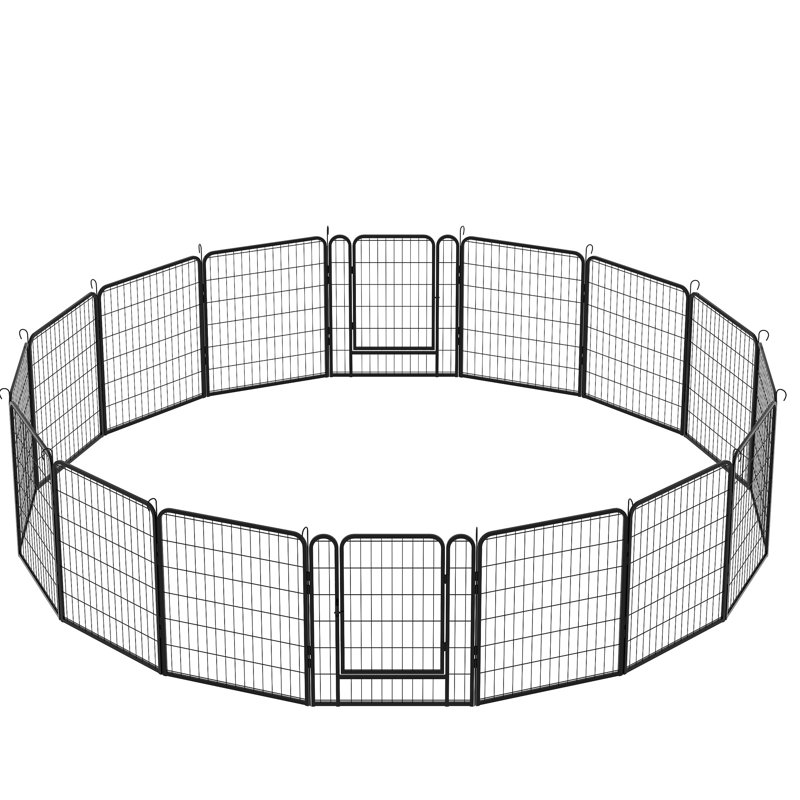 Enclos pour animaux 16 panneaux d'extérieur en métal - H 31,7 po avec résistance à la rouille et parc polyvalent pour la rouille