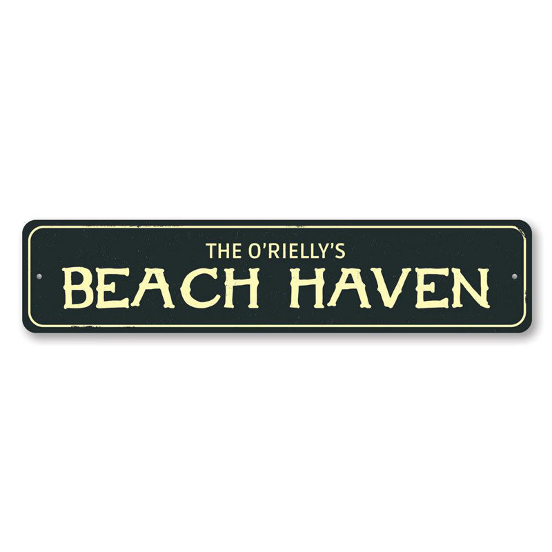 Plaque en aluminium Beach Haven, H 4 po x l 18 po x P 0,04 po, Oui