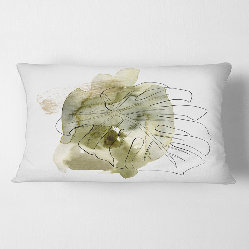 Housse et insert rectangulaires Line Art Monstera Branch