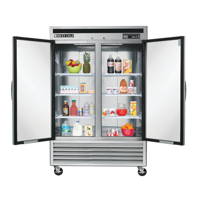 Maxx Cold 54'' Stainless Steel Double Door Commercial Refrigerator