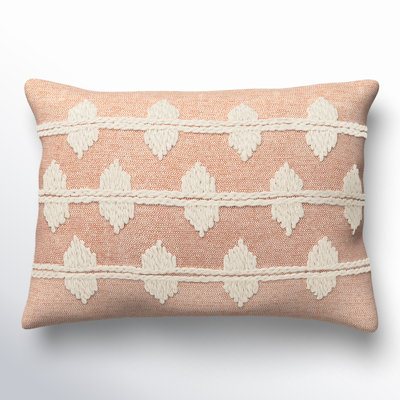 Heiden Embroidered Cotton Lumbar Throw Pillow