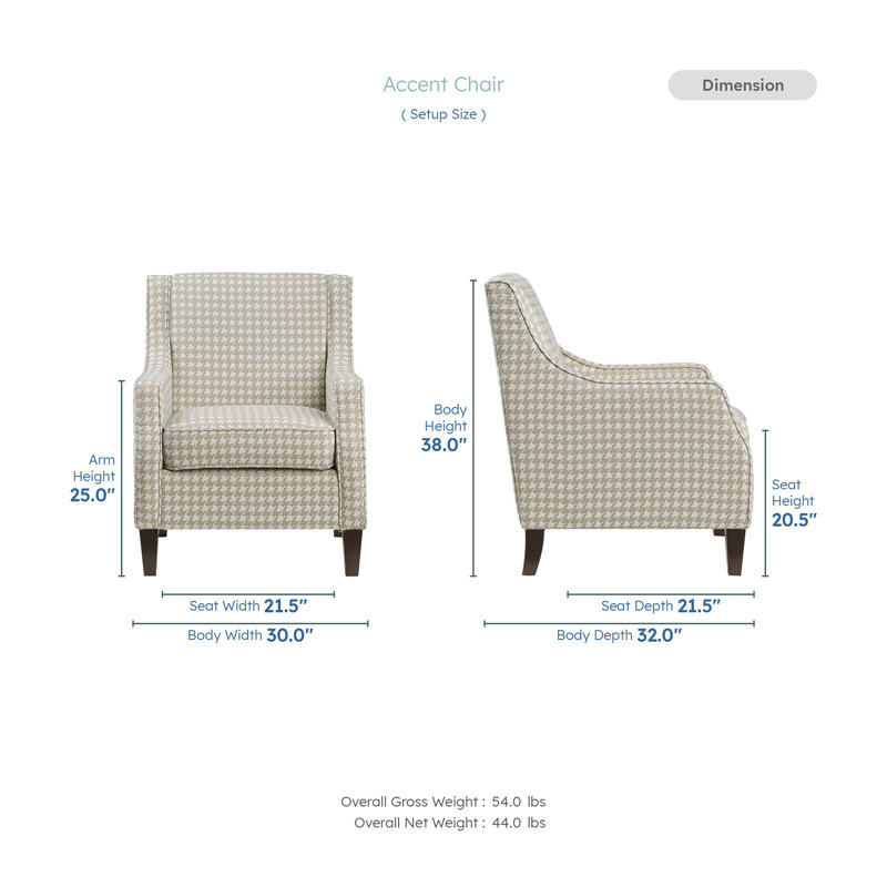 Fauteuil d'appoint 30 po Southwest, Polyester blanc