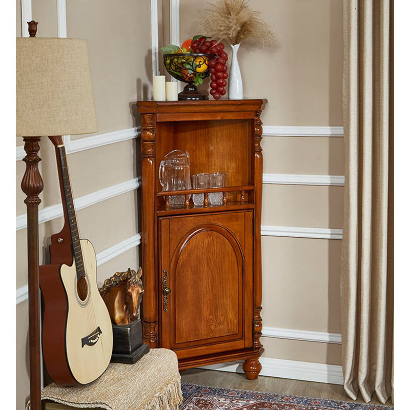 17.52 " L Solid Wood Bar Cabinet, Cerisier