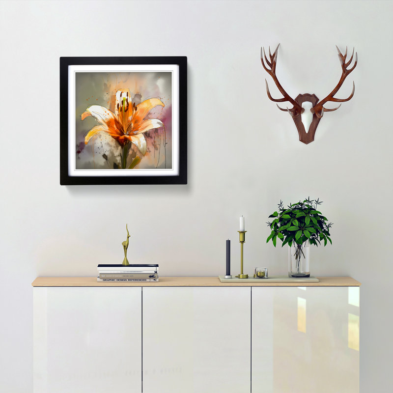 Lily FlowerNo.1 - Framed Print, Black