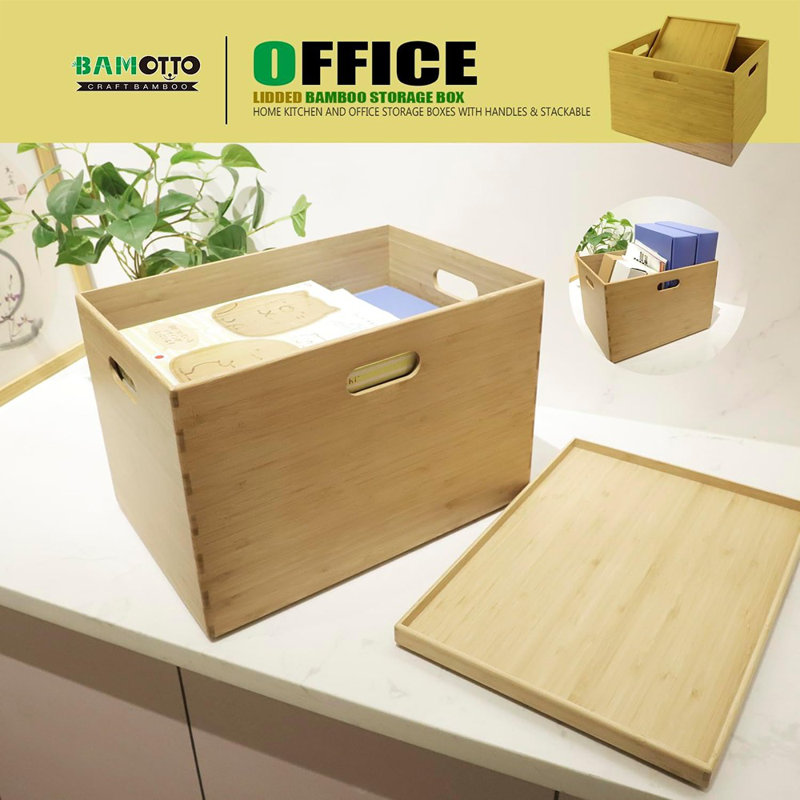 Storage Bins & Box/cube/basket, Home Kitchen And Office Storage Boxes With Handles & Stackable For Organizer Tableware, Crafts, Office Shelf Books, Large, 14.6”x10.2”x9.6”