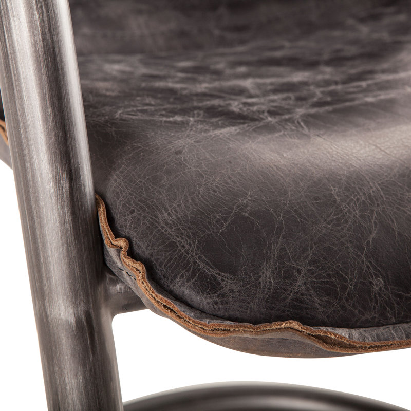 Chiavari Leather Arm Chair, Antique Ebony