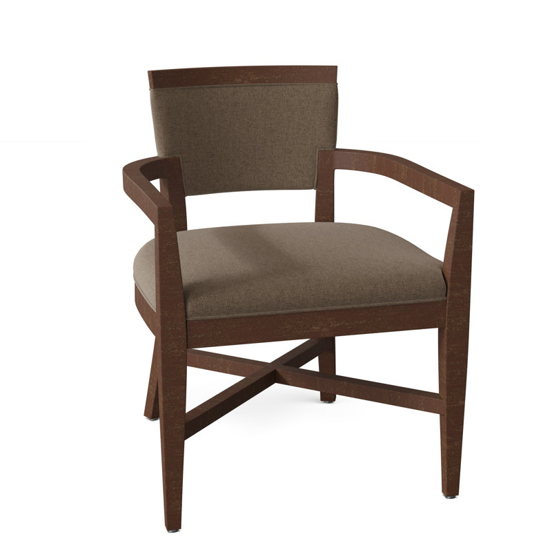 Chaise avec accoudoirs à dossier King Louis tapissier Keller, Lin 3155, Anthracite