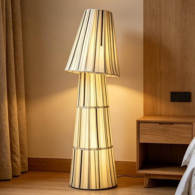 Beige+Orange+Brown Fabrics+Iron Free Form Floor Lamps