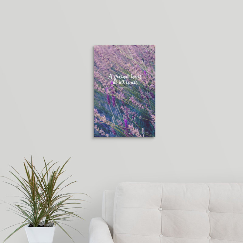 «A Friend Loves at All Times - Scripture», reproduction d'art textuel sur toile, Toile tendue, H 24 po x l 16 po x P 1,25 po