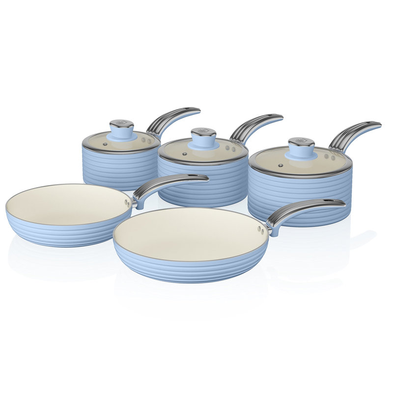 Saaim 5 - Piece Aluminum Cookware Set, Blue