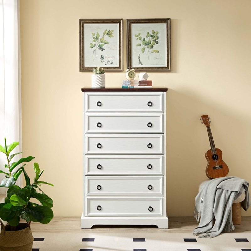 Commode 6 tiroirs Modern, Blanc
