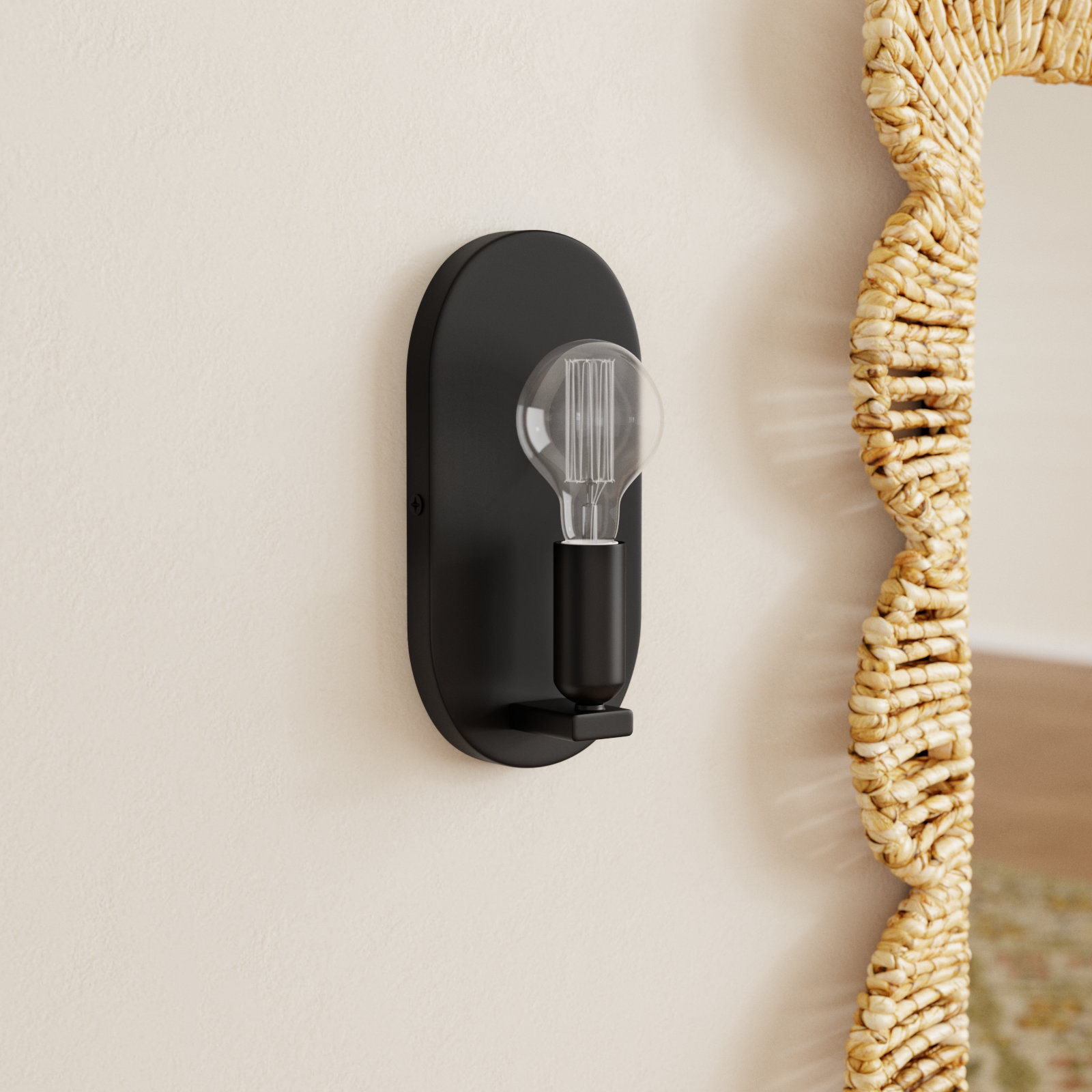 Cassi 1 - Light Dimmable Armed Sconce, Matte Black