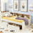 Twin Size Upholstery Velvet Height Adjustable Day Bed with Storage Headboard-1898537442