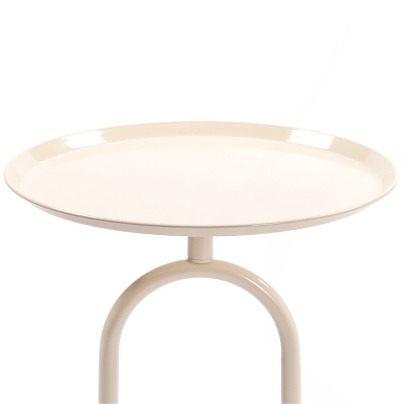 Table de bout en métal de forme lanterne, Beige, H 24 po x l 17,7 po x P 1,77 po