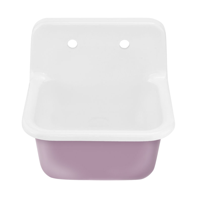 Loire 22" Cast Iron Rectangle Wall-Mounted Sink In Glossy Lavender, Glossy Lavender