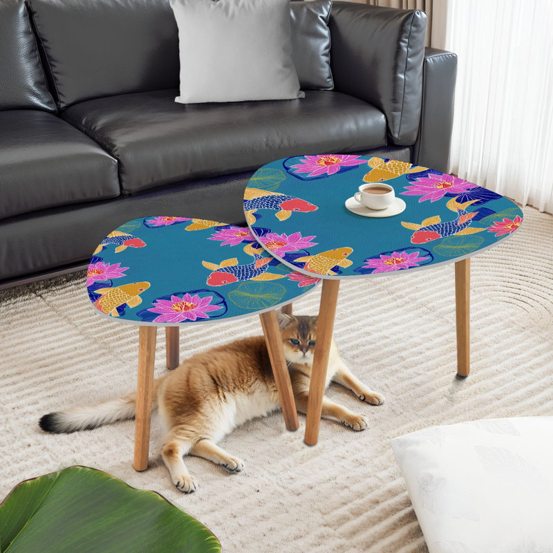 Ensemble de 2 tables basses gigognes Triangle