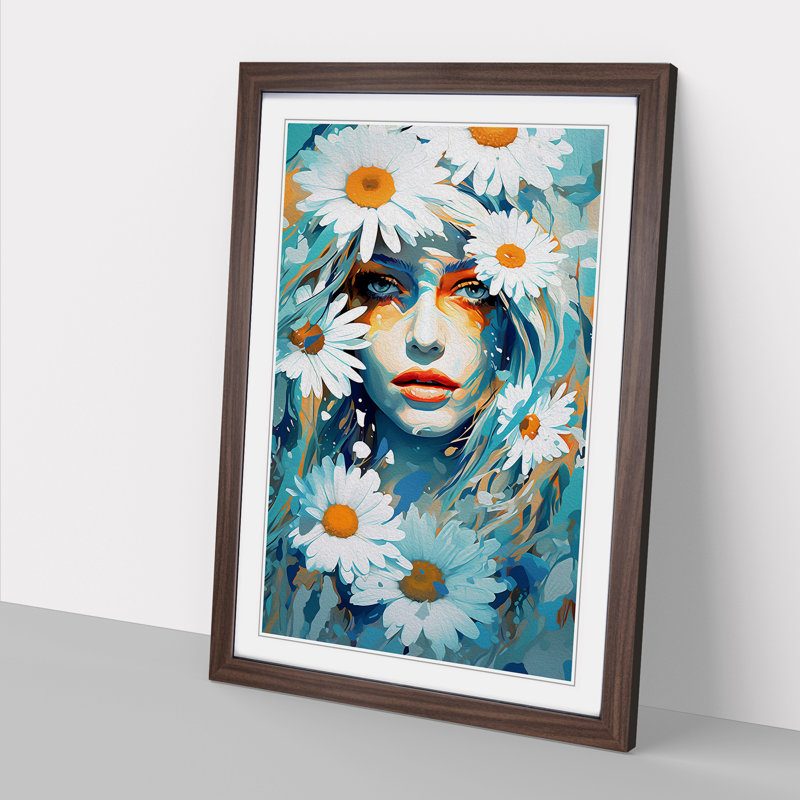 Single Picture Frame Print on Wood, 46cm H x 34cm W, Walnut Framed