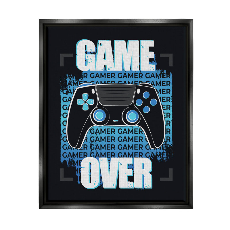 Impression sur toile encadrée, "Game over contrôleur", Cadre flottant noir de jais, H 21 po x l 17 po x P 1,7 po