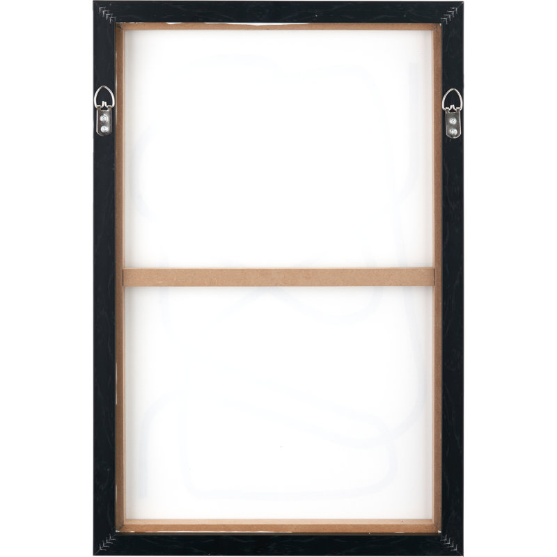 S/2 Black Squiggle Print Canvases With Black Frames - 2 Piece Single Picture Frame Print Set on Canvas