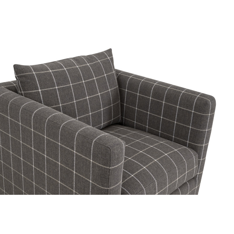 Fauteuil club pivotant en tissu Siena