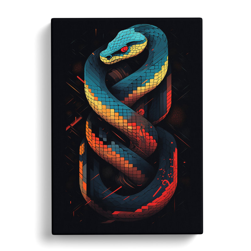 Snake Geometric No.2 - Wrapped Canvas Print, 50cm H x 35cm W x 3cm D