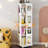 4 All Rotating Bookshelf, 360 Wheels, Large Size, White Finish, Easy To Put Together, Optimal Book Storage Color, Modern Design, High Durability, Simple Assembly-126094320