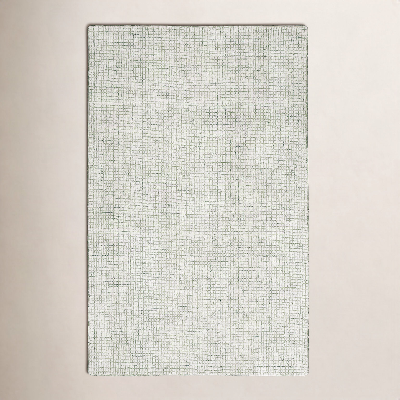 Rowe Ivory Green Hand-Tufted Abstract Rug, Rectangle 10' x 14'