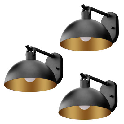 Barn Light ,12IN Matte Black  Flush Mounted Sconce,Dimmable Wall Sconce suitable for your entryway, kitchen, fireplace, living room, dining room,ETL Listed, 3Pack