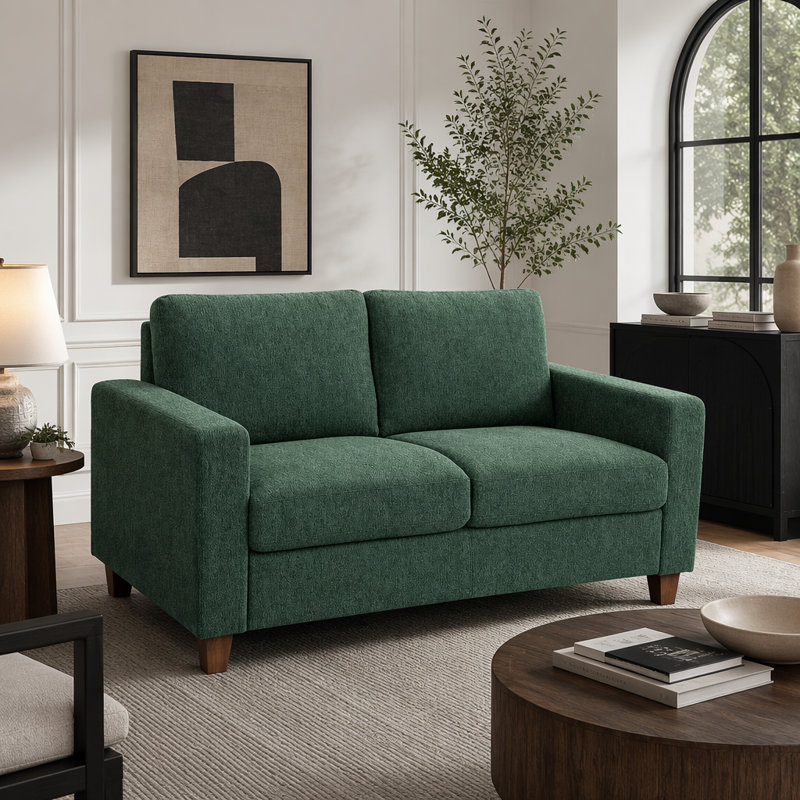 Canapé 2 places Mid-Century, Vert