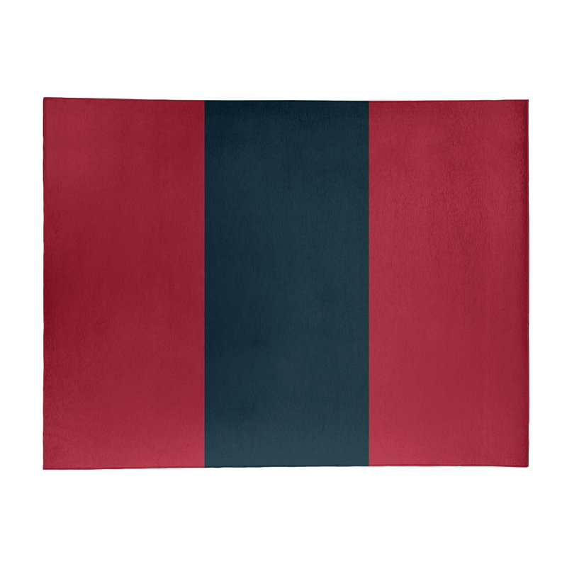 Tapis à rayures de football de couleur rouge houston, Rectangle 9 pi x 12 pi
