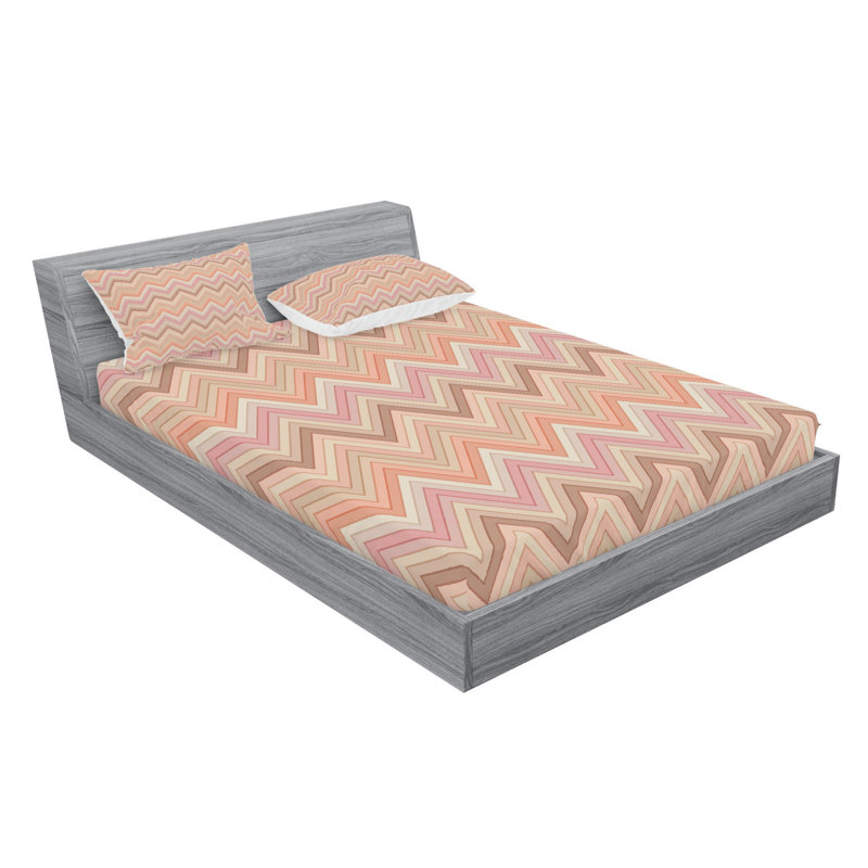 Microfiber Chevron Sheet Set, Queen Sheet Set + Fitted Sheet + 2 Pillowcases