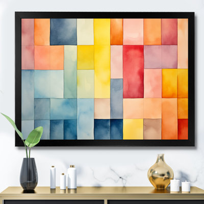 Mid-Century Pastel Color Cubes II - géométrique, art mural