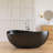 Forma 63" Wavy Freestanding Tub Solid Surface Freestadning Stone Resin Soaking Bathtub-106893272