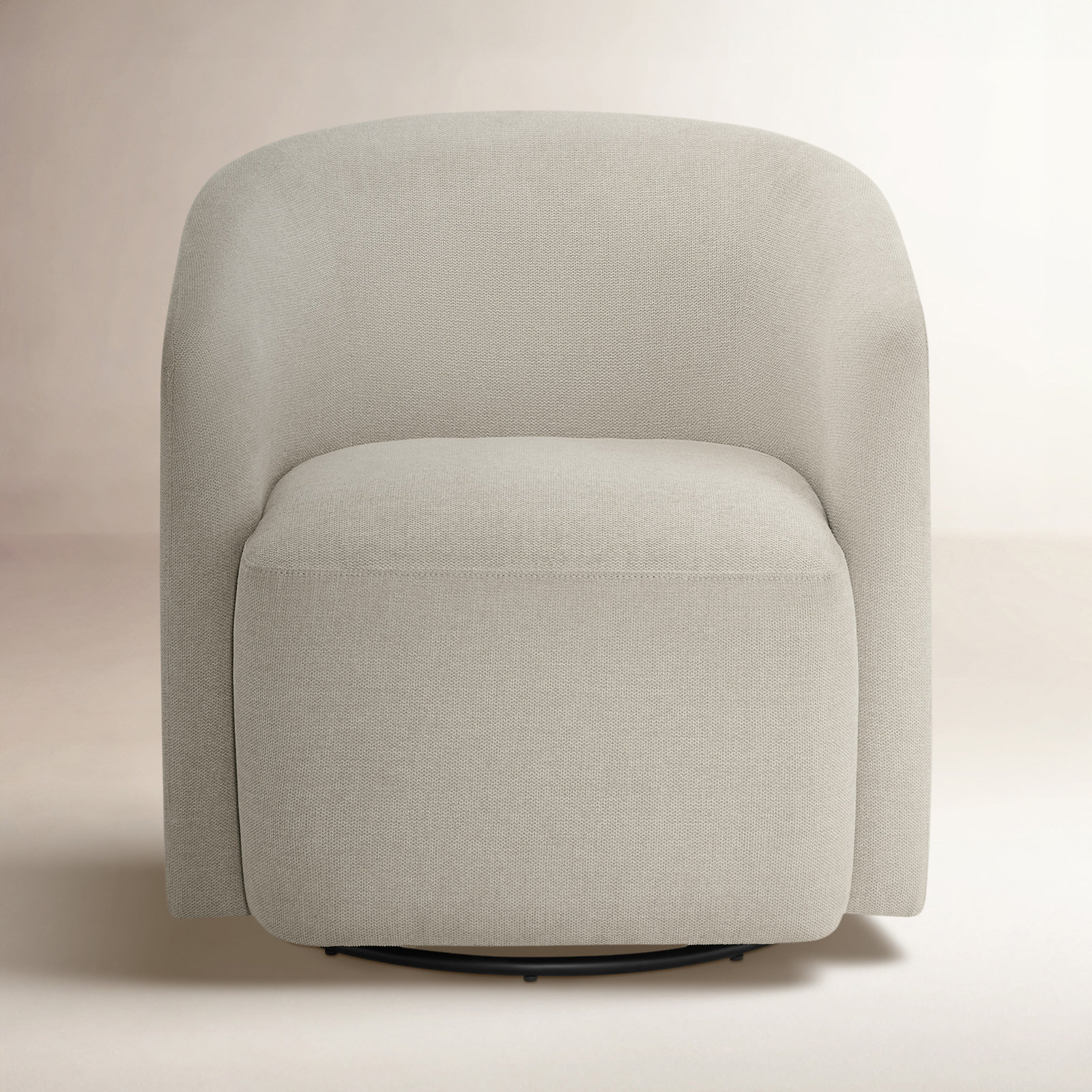 Arlo Swivel Barrel Chair, Beige Polyester Blend
