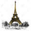 Contour de la tour Eiffel, toile industrielle - décor de paysage de rue