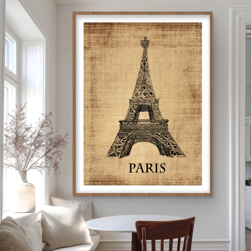Eiffel Tower Illustration Framed Print | Home Decor Art