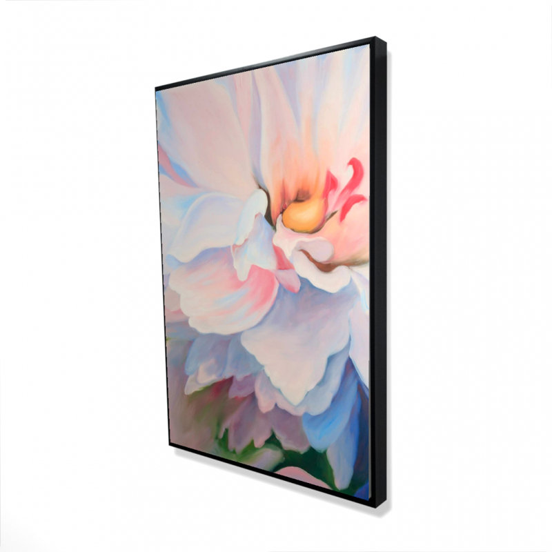 Fleur de couleur pastel - Toile encadrée botanique pour la décoration intérieure