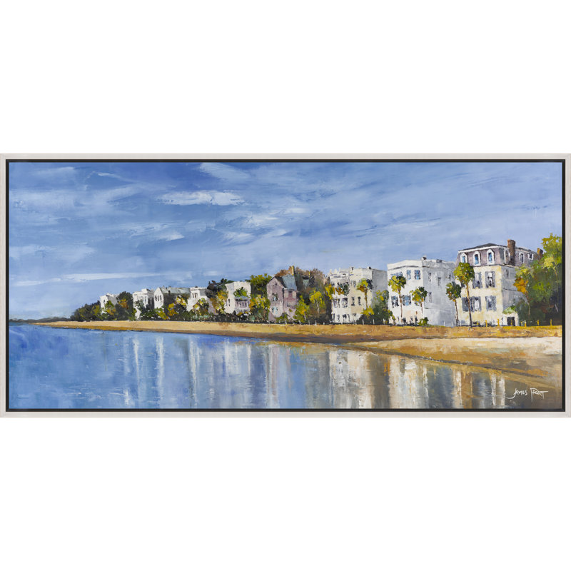 La batterie par James Pratt - peinture sur toile à cadre flottant, H 31,75 po x l 69,75 po, Image au pinceau gel