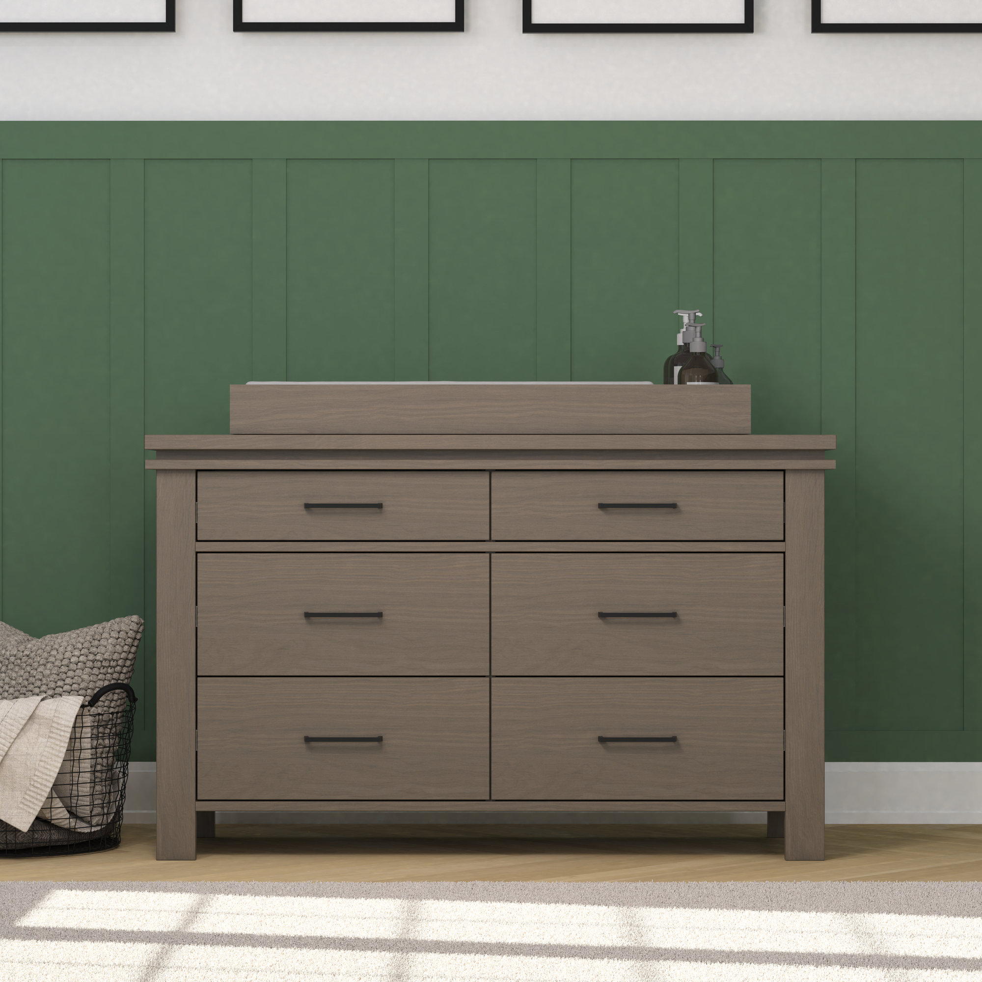 Universal Changing Table Topper, Crescent Gray