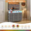 Commode grise avec éclairage à DEL pour la chambre à coucher 9 tiroirs avec station de charge Commodes et commodes pour le vestibule Hall d'entrée Chambre d'enfant Cadre en bois robuste Poignée en bois à tirer facilement