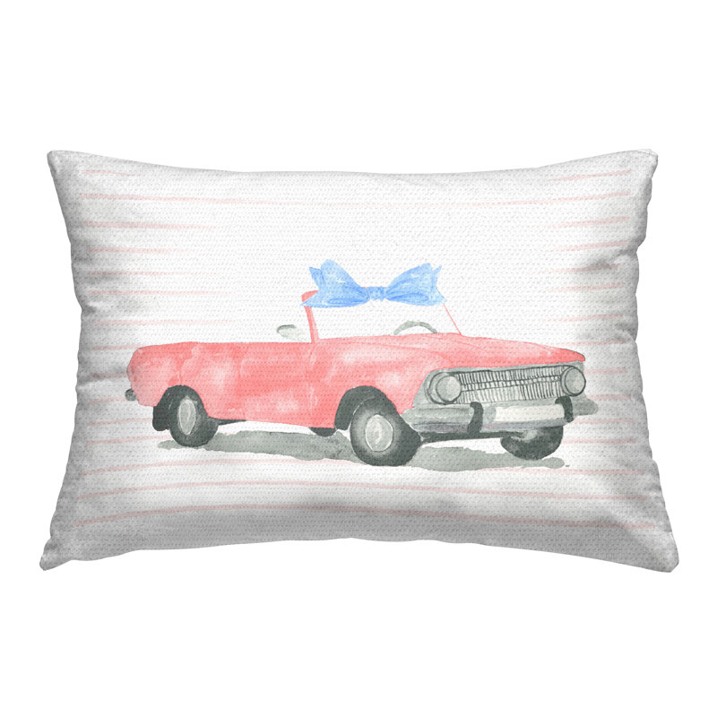 Coussin Blue Bow on Antique Car