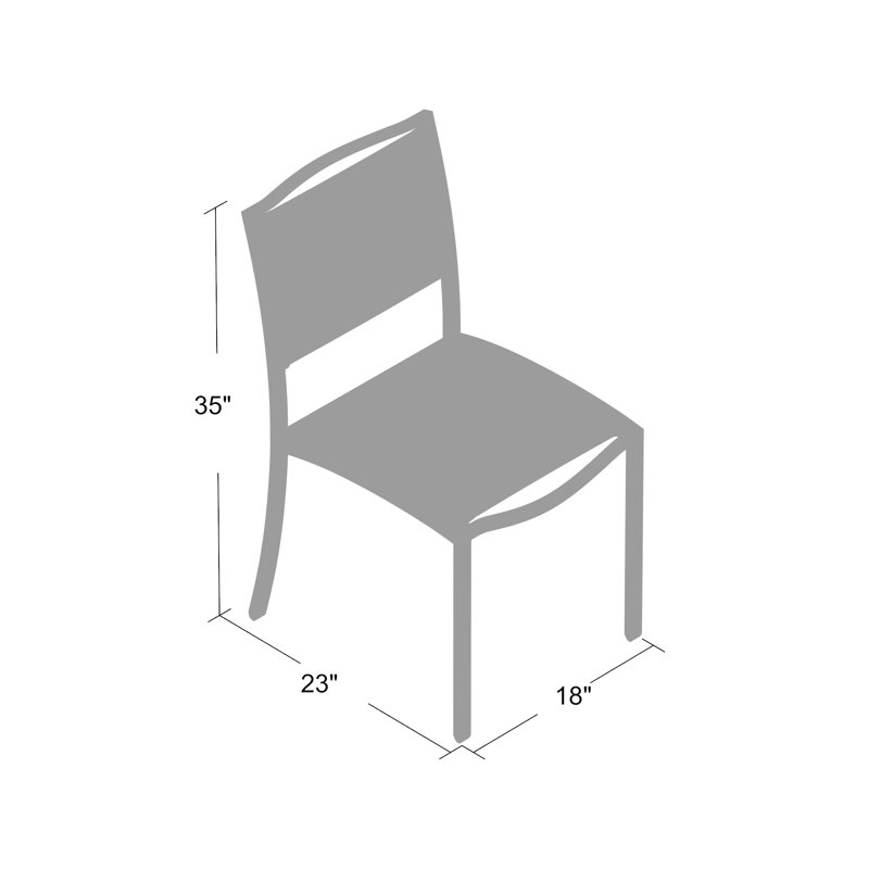 Tiburon Teak Patio Dining Chair, Black, No