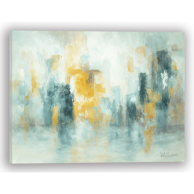Golden Reflections - Art mural abstrait sur toile par William